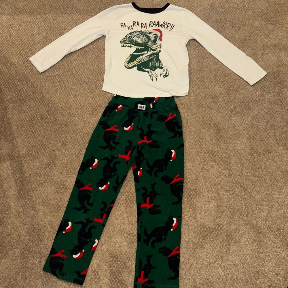 Boys christmas dinosaur pajamas
